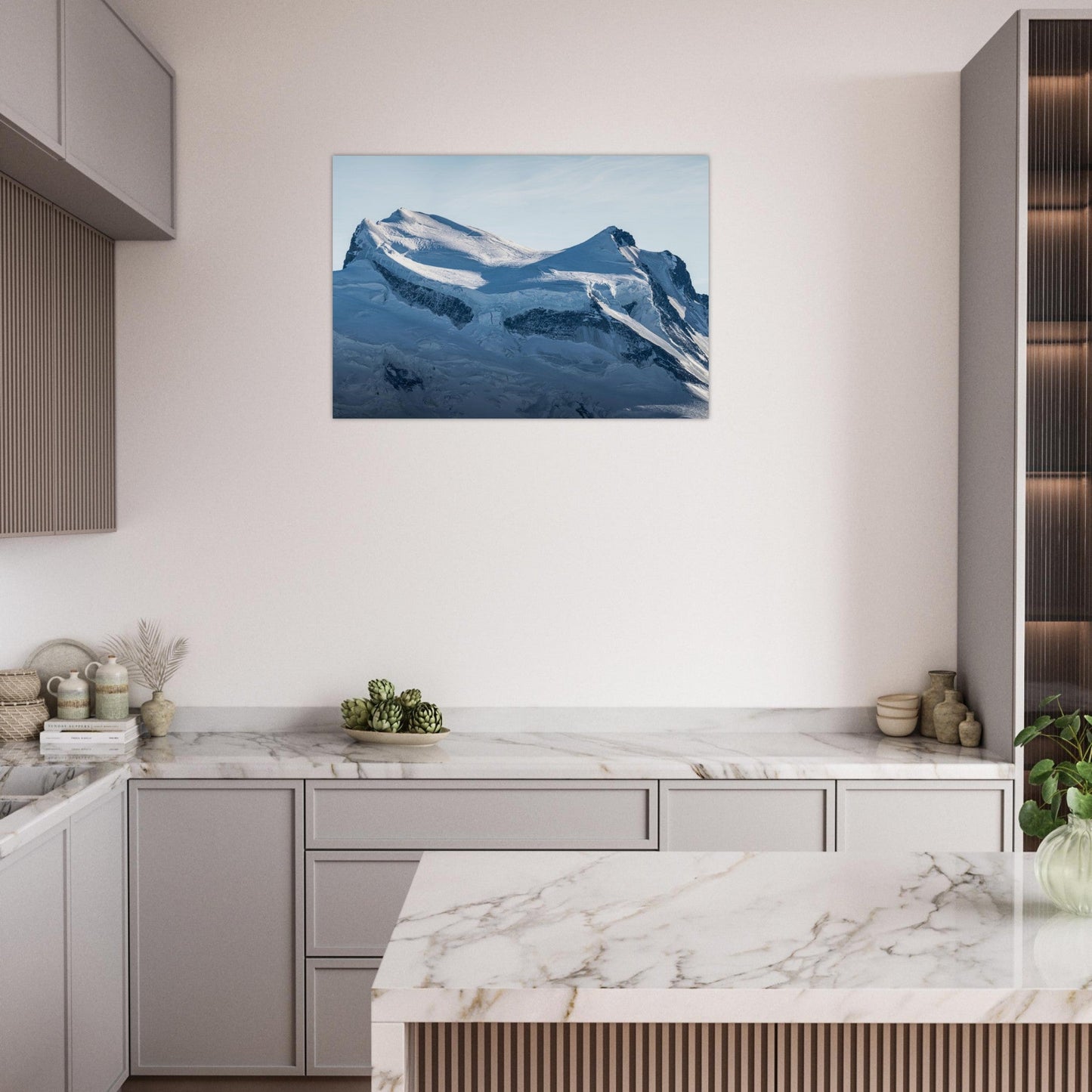 Tableau photo Photo du Grand Combin et de son glacier, Suisse — tirage aluminium Dibond mat, fabrication française, prêt à accrocher