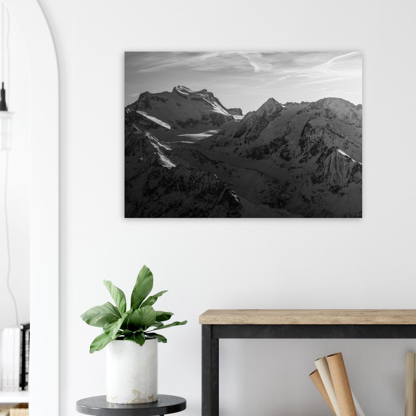 Vente Photo du Grand Combin, Valais, Alpes suisses - Noir & Blanc - Tableau photo alu montagne
