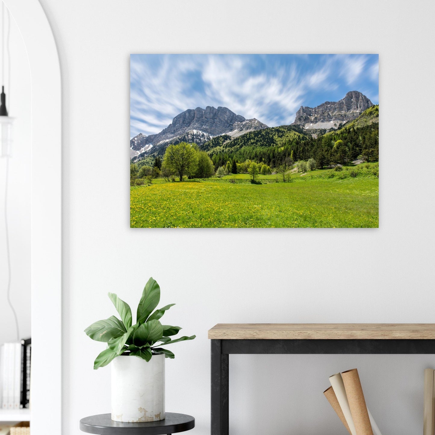 Tableau photo Photo du Grand Veymont et de la plaine de Gresse en Vercors — tirage aluminium Dibond mat, fabrication française, prêt à accrocher