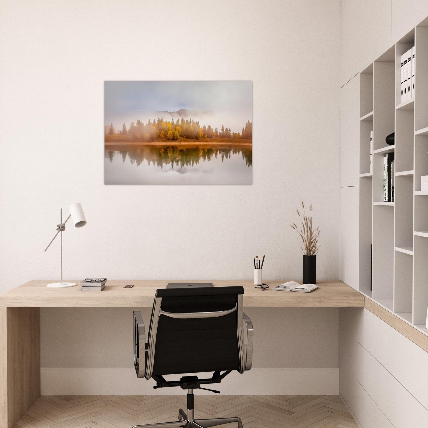 Tableau photo Photo du lac de Villard de Lans en Automne, Vercors — tirage aluminium Dibond mat, fabrication française, prêt à accrocher