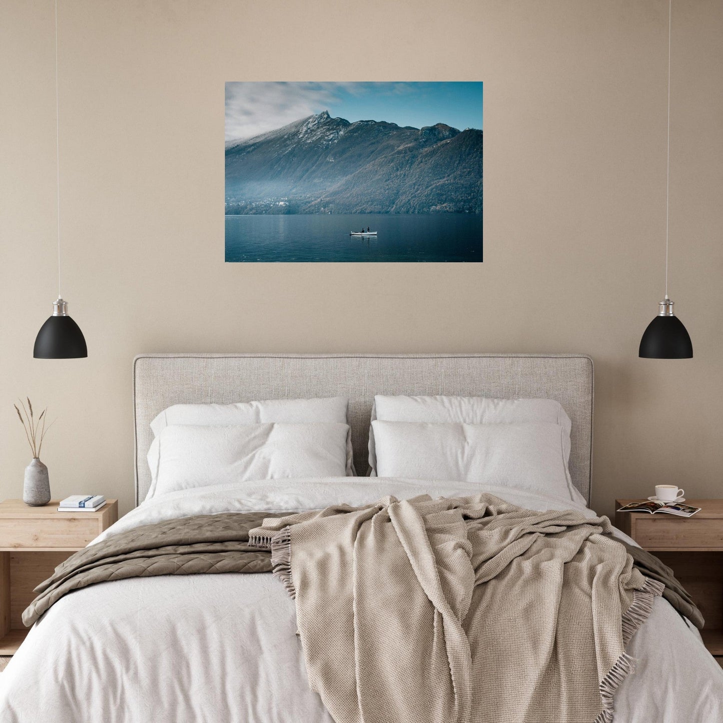 Tableau photo Photo du lac du Bourget, Aix - les - Bains, Savoie 3 — tirage aluminium Dibond mat, fabrication française, prêt à accrocher