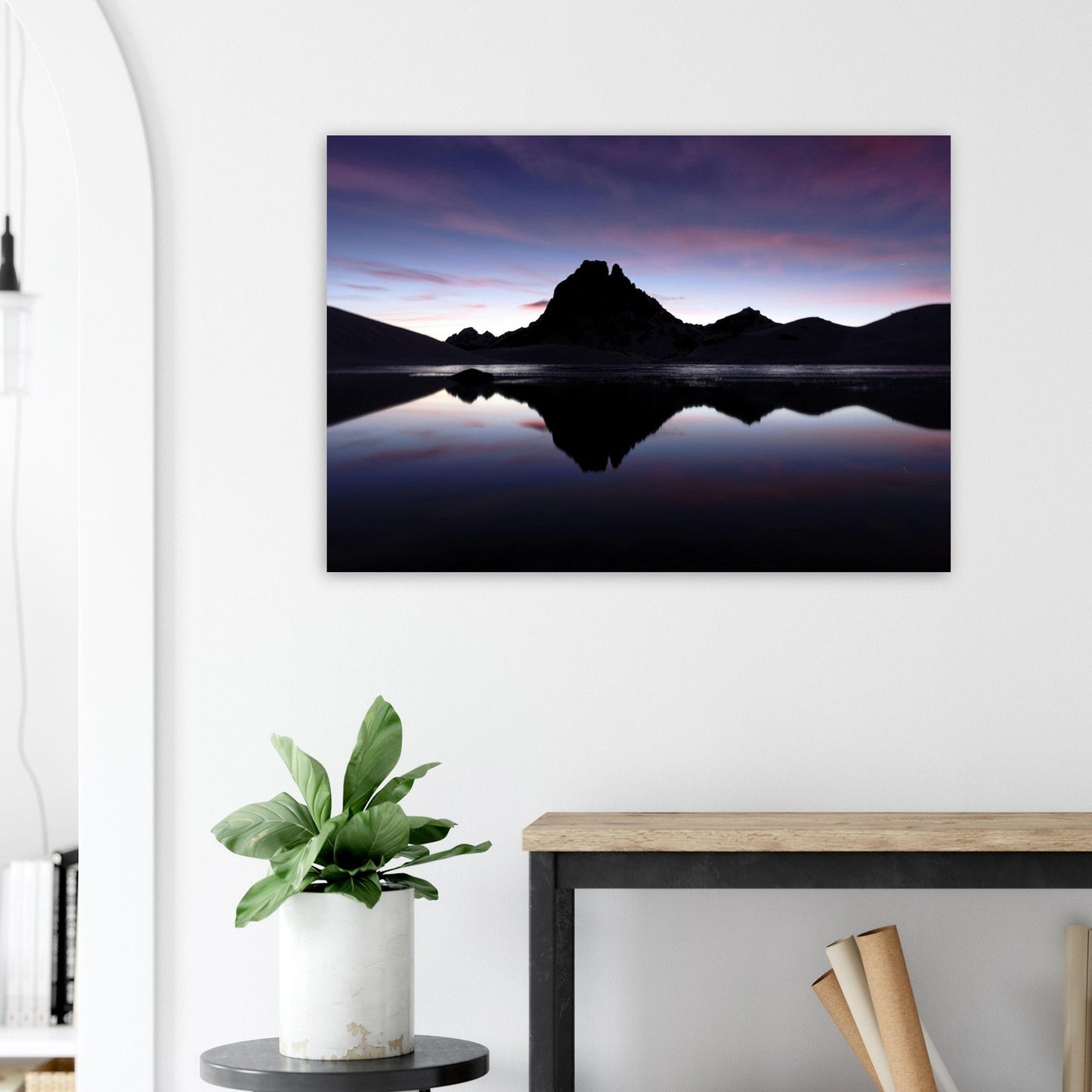 Tableau photo Photo du lac et du Pic du Midi d'Ossau, Laruns, Pyrénées 1 — tirage aluminium Dibond mat, fabrication française, prêt à accrocher