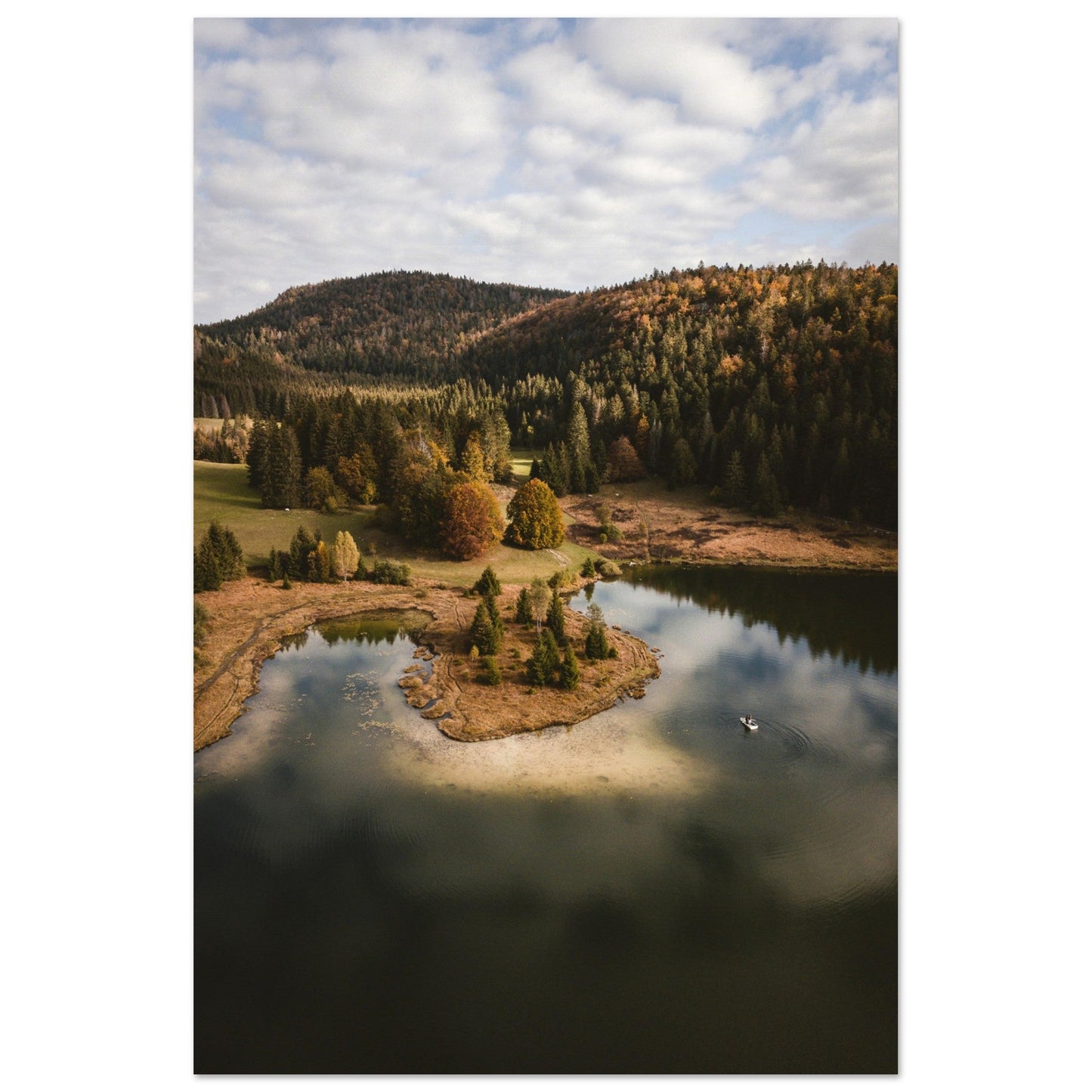 Vente Photo du lac Genin en automne, Jura #1 - Tableau photo alu montagne