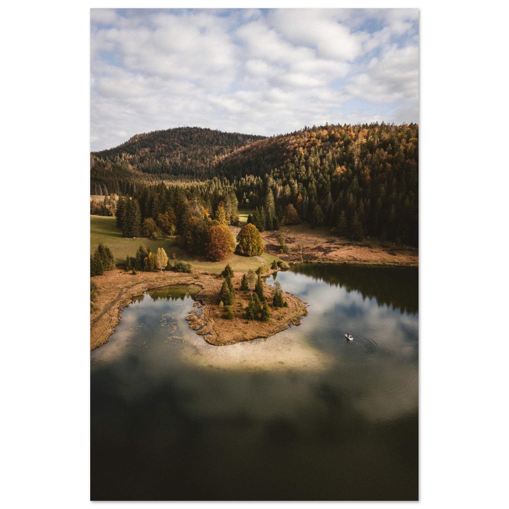 Vente Photo du lac Genin en automne, Jura #1 - Tableau photo alu montagne