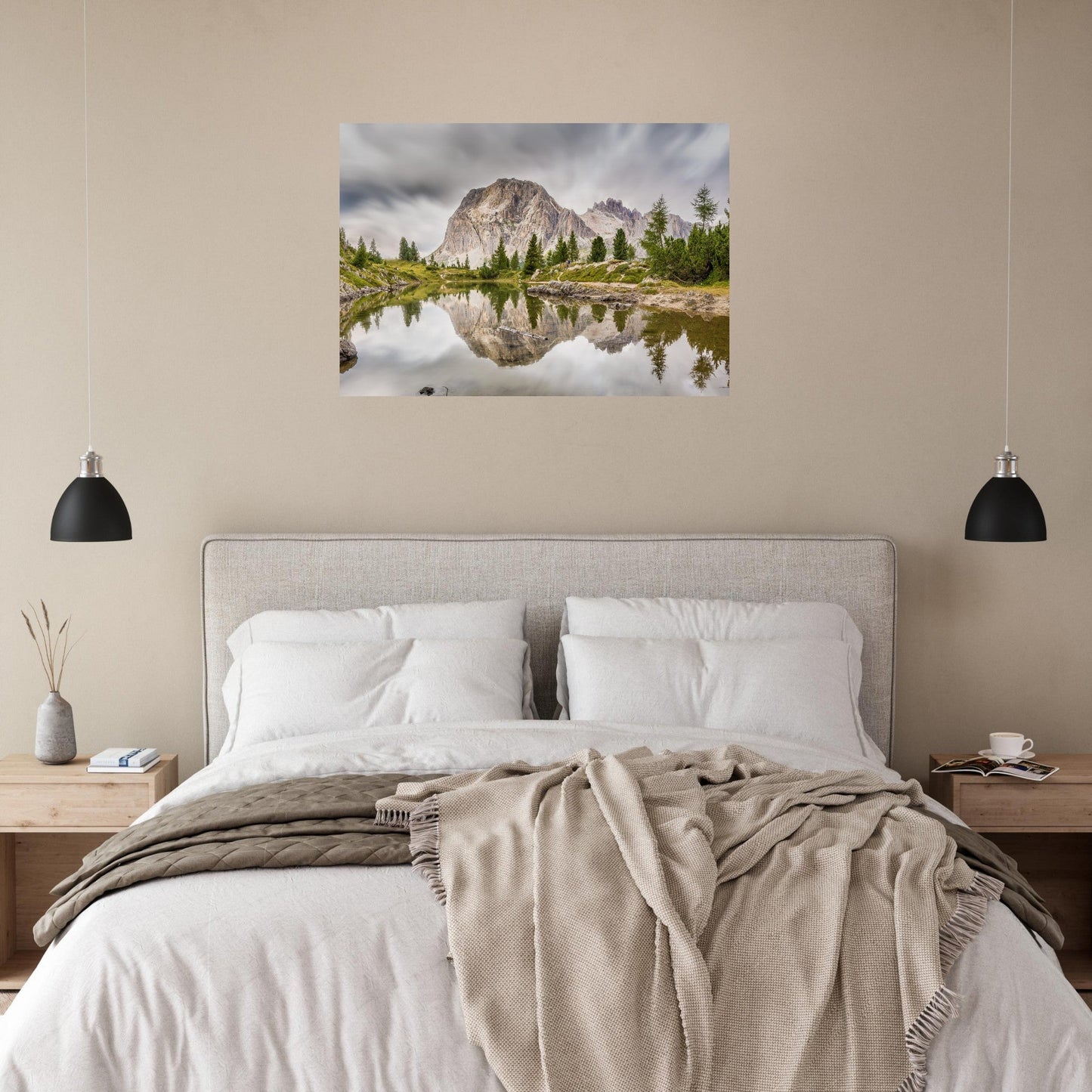 Tableau photo Photo du Lac Limides, Mont Lagazuoi, Dolomites — tirage aluminium Dibond mat, fabrication française, prêt à accrocher