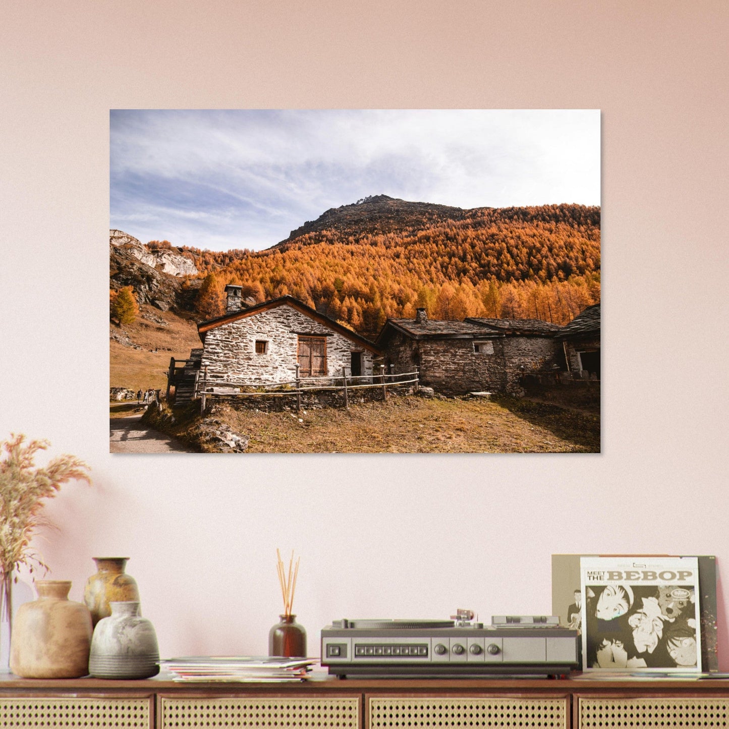 Tableau photo Photo du Monal en automne, Sainte - Foy - Tarentaise, Vanoise 2 — tirage aluminium Dibond mat, fabrication française, prêt à accrocher