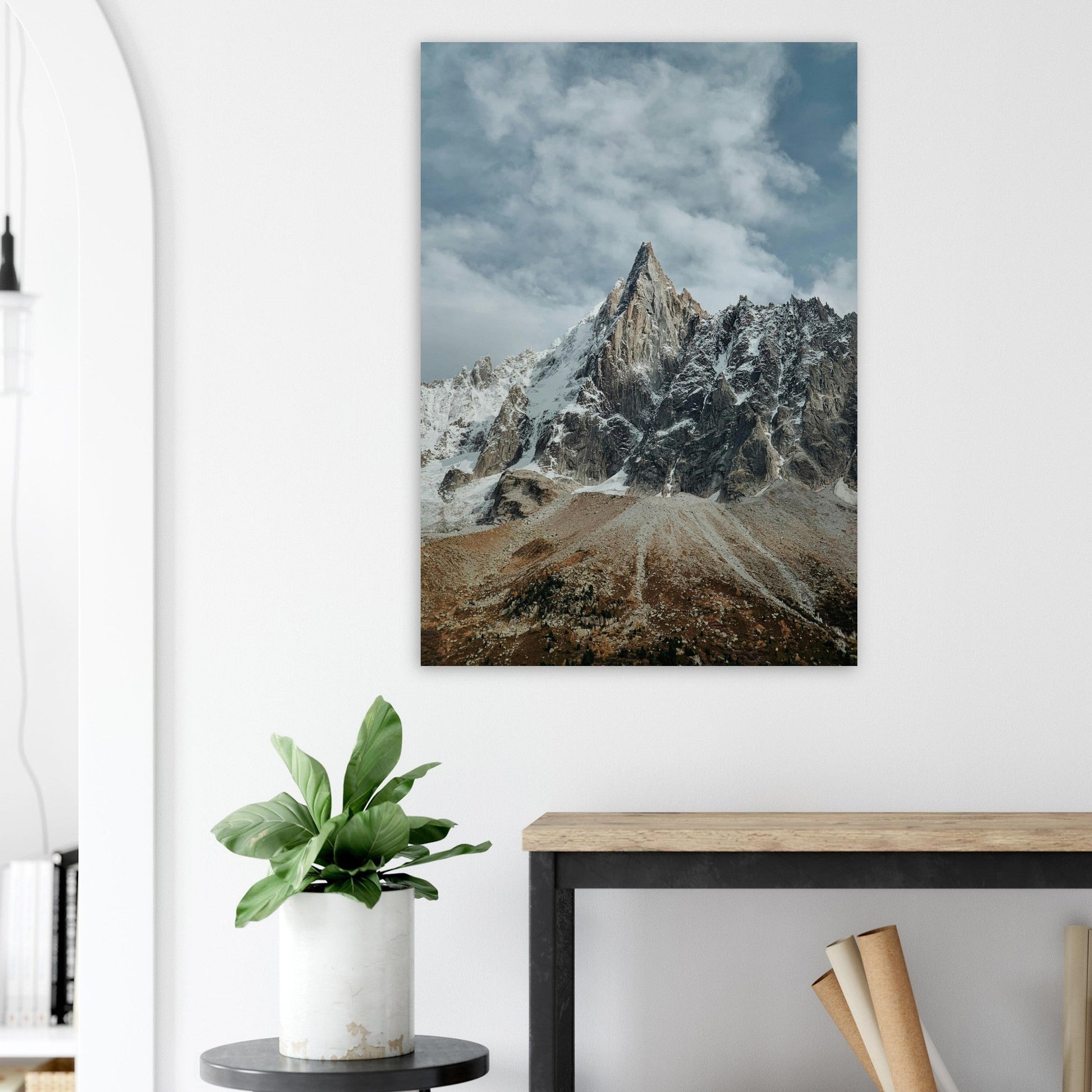 Vente Photo du Mont-Blanc du Tacul entre automne et hiver - Tableau photo alu montagne
