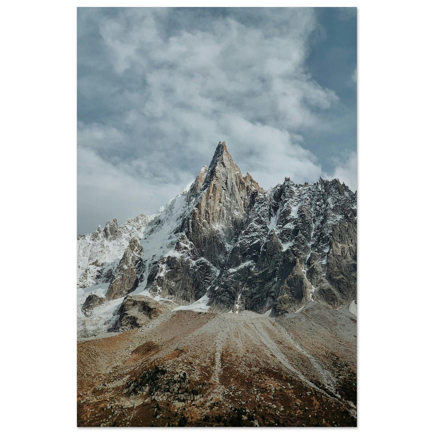 Vente Photo du Mont-Blanc du Tacul entre automne et hiver - Tableau photo alu montagne