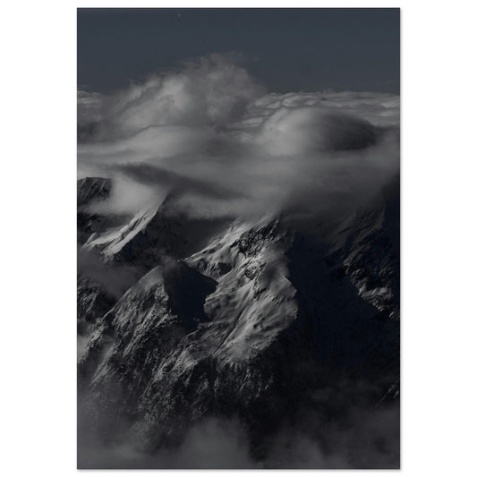 Vente Photo du Pic Blanc, Alpe d'Huez - Noir & Blanc #2 - Tableau photo alu montagne