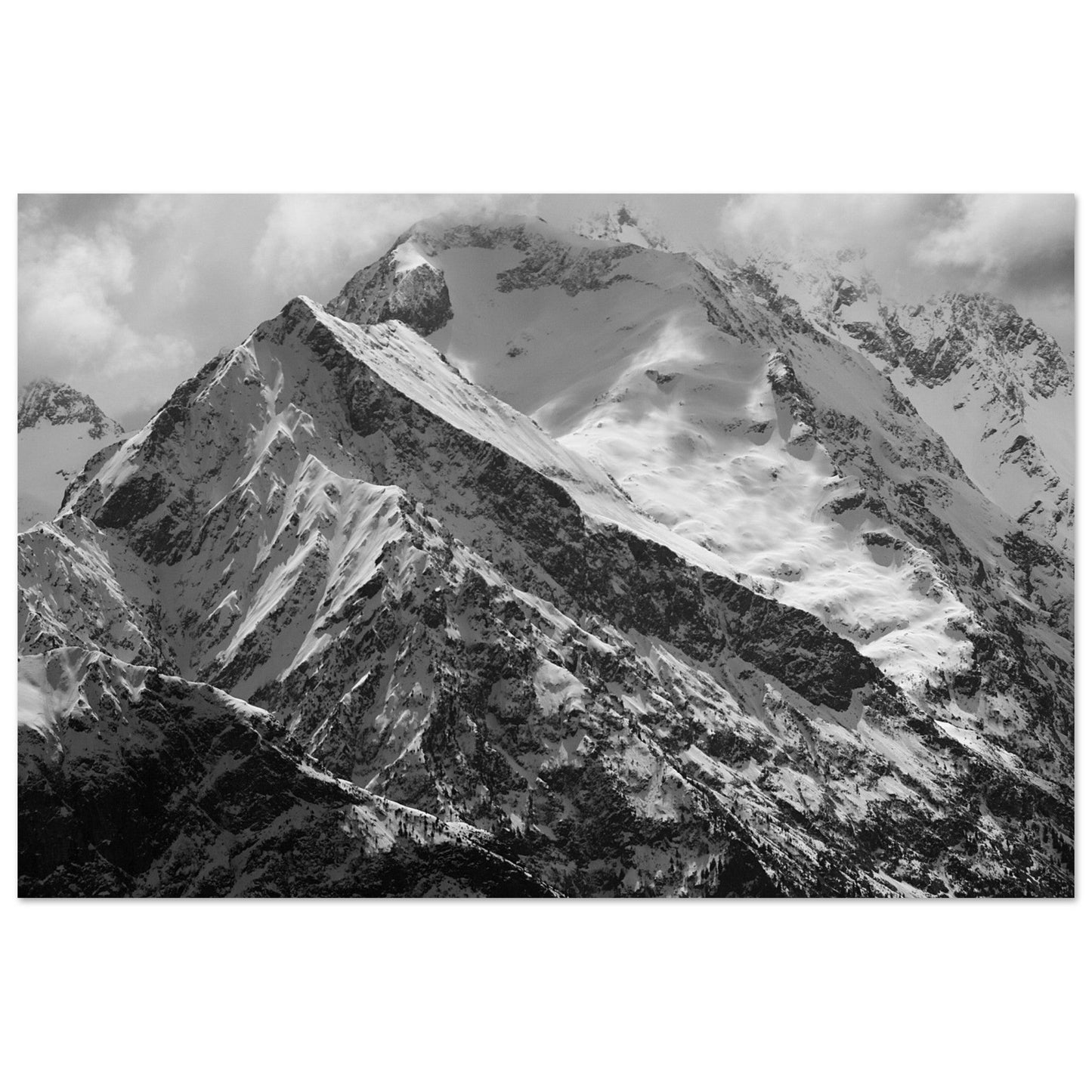 Vente Photo du Pic Blanc, Alpe d'Huez - Noir & Blanc - Tableau photo alu montagne
