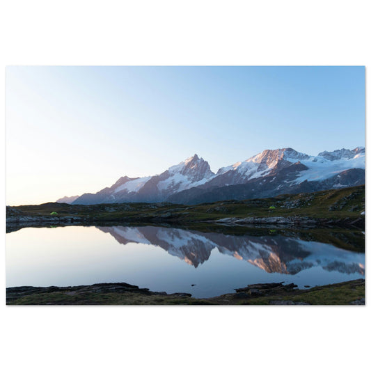 Vente Photo du reflet de la Meije sur lac du Goléon, La Grave, Ecrins - Tableau photo alu montagne