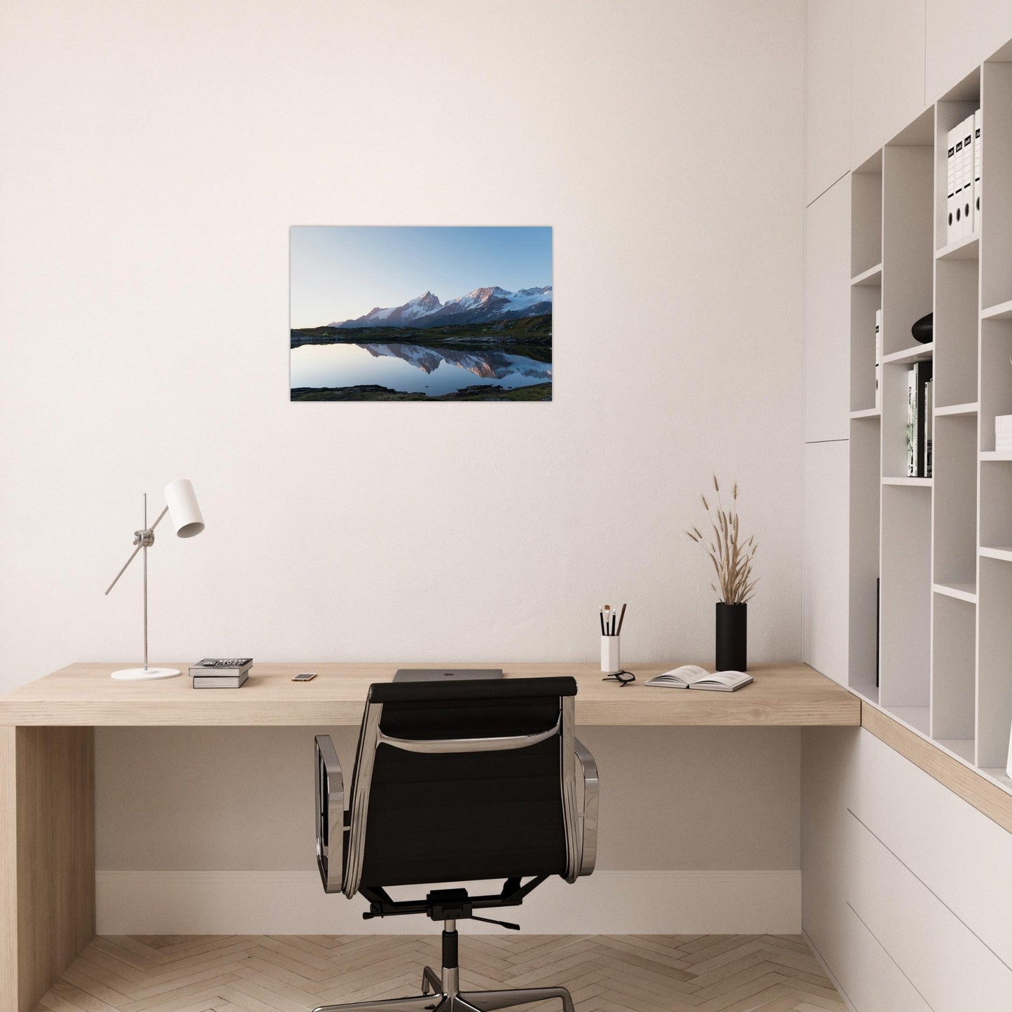 Tableau photo Photo du reflet de la Meije sur lac du Goléon, La Grave, Ecrins — tirage aluminium Dibond mat, fabrication française, prêt à accrocher