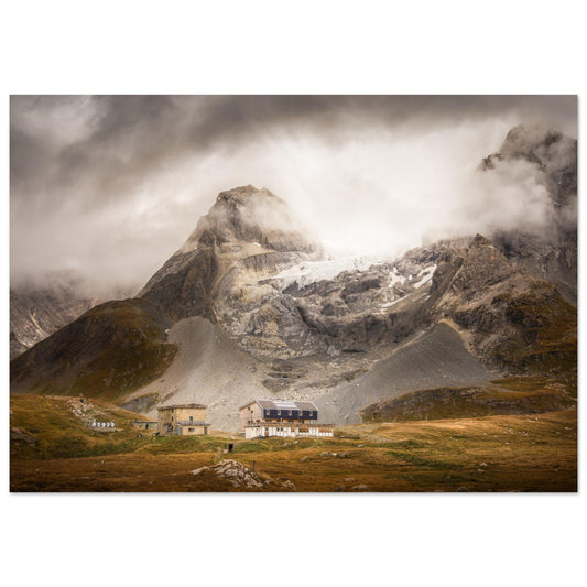 Vente Photo du refuge de la Vanoise (ex. Felix Faure) et de la Grande Casse - Tableau photo alu montagne