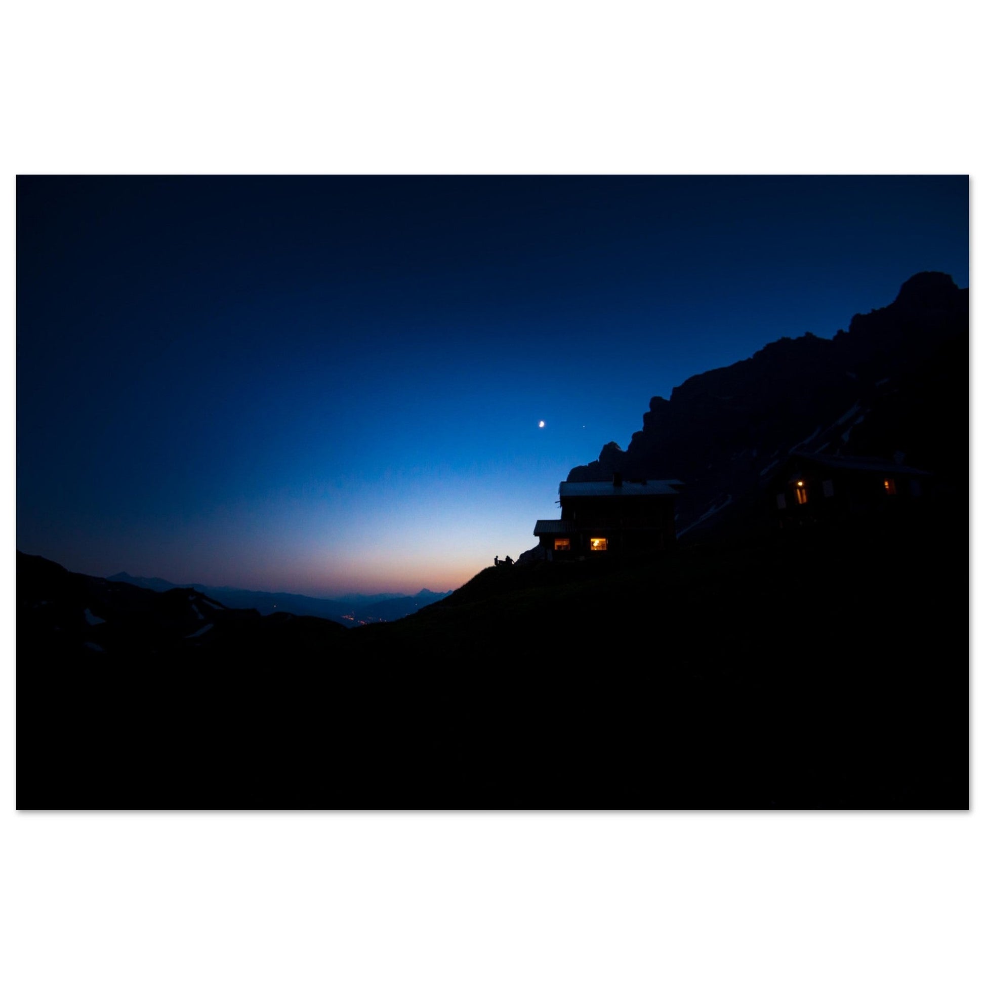Vente Photo du refuge de Moede Anterne de nuit - Tableau photo alu montagne