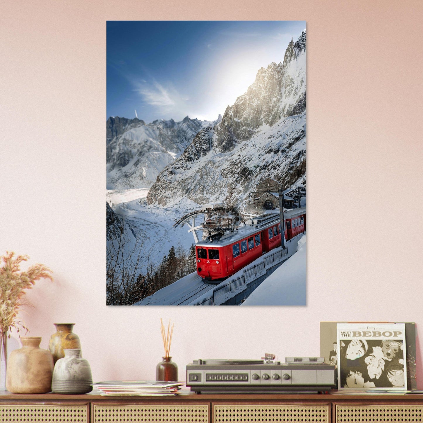 Tableau photo Photo du train Montenvers Mer de Glace, Chamonix Mont - Blanc — tirage aluminium Dibond mat, fabrication française, prêt à accrocher