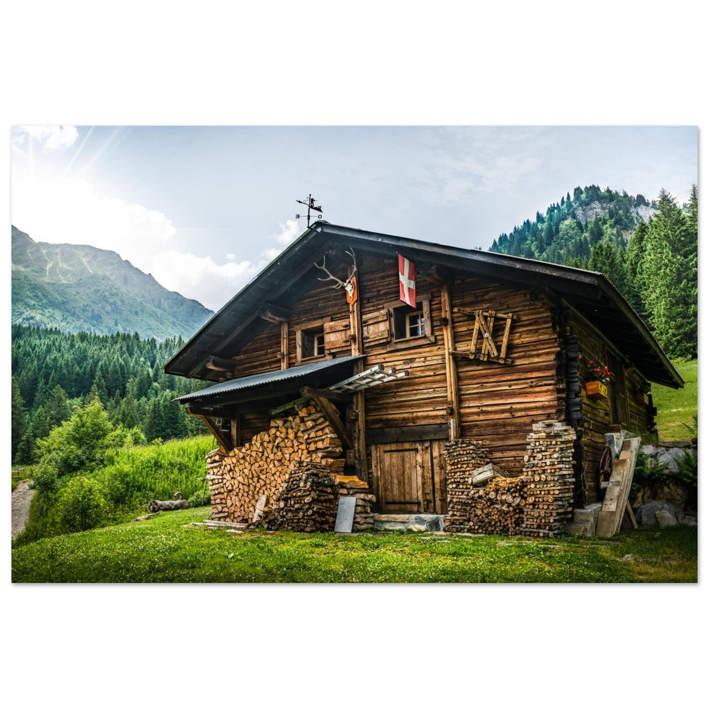 Vente Photo d'un chalet typique de Haute-Savoie, vallée des Contamines-Montjoie - Tableau photo alu montagne