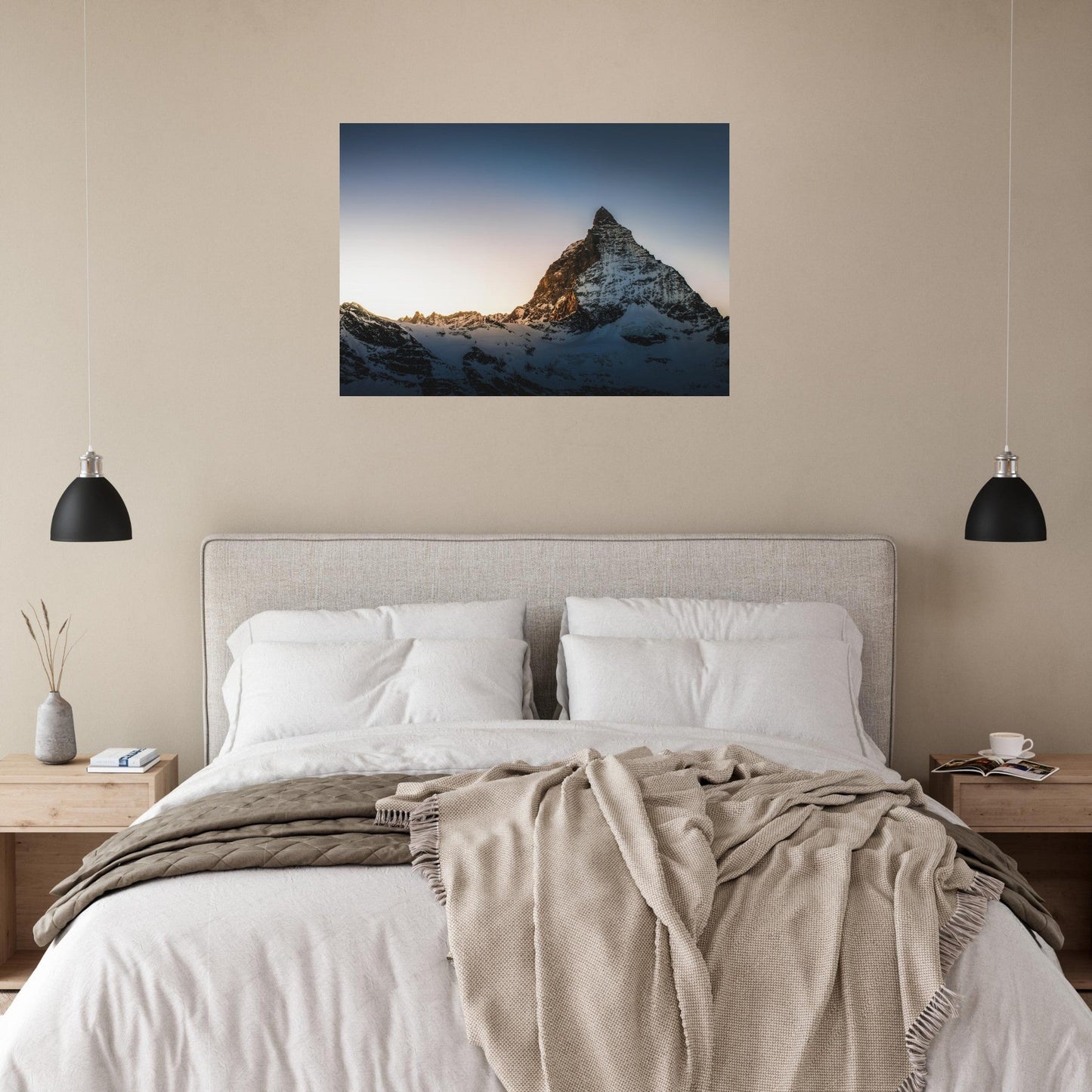Vente Photo d'un coucher de soleil sur le Cervin, Alpes Suisse - gros plan - Tableau photo alu montagne