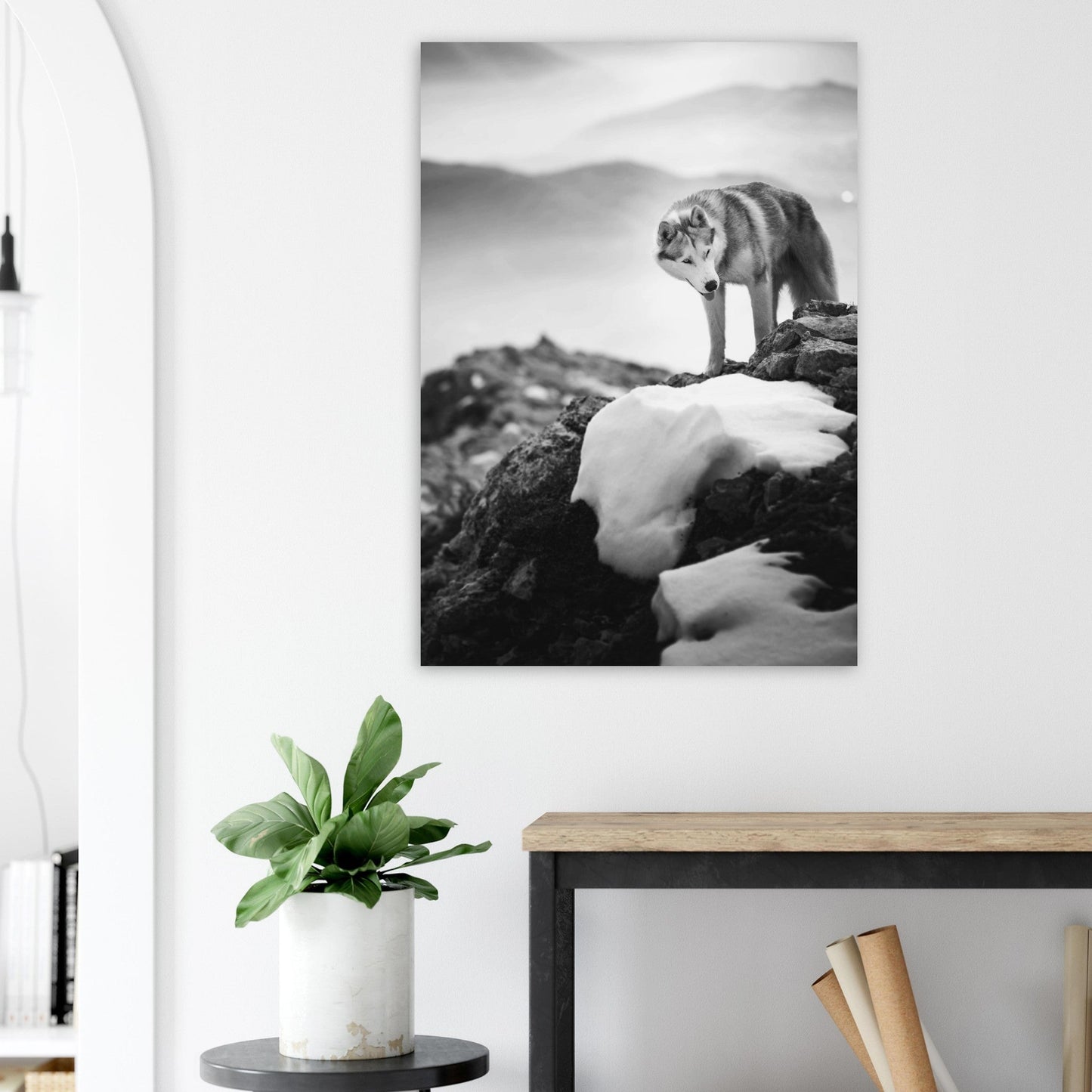 Vente Photo d'un husky - #7 - Noir & Blanc - Tableau photo alu montagne