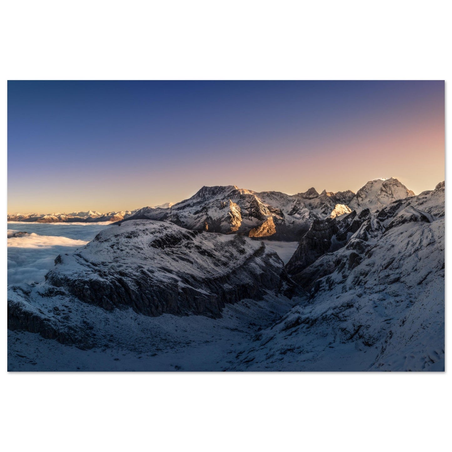 Vente Photo d'un lever de soleil sur la Grande Casse - Tableau photo alu montagne