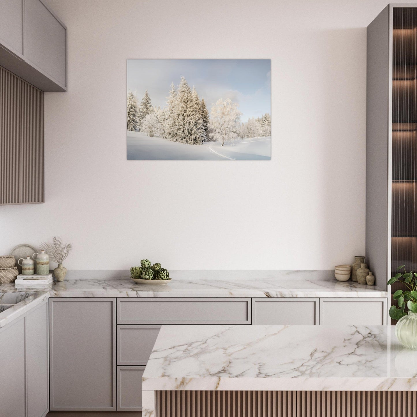 Tableau photo Photo d'un paradis Blanc à la Féclaz, Savoie — tirage aluminium Dibond mat, fabrication française, prêt à accrocher