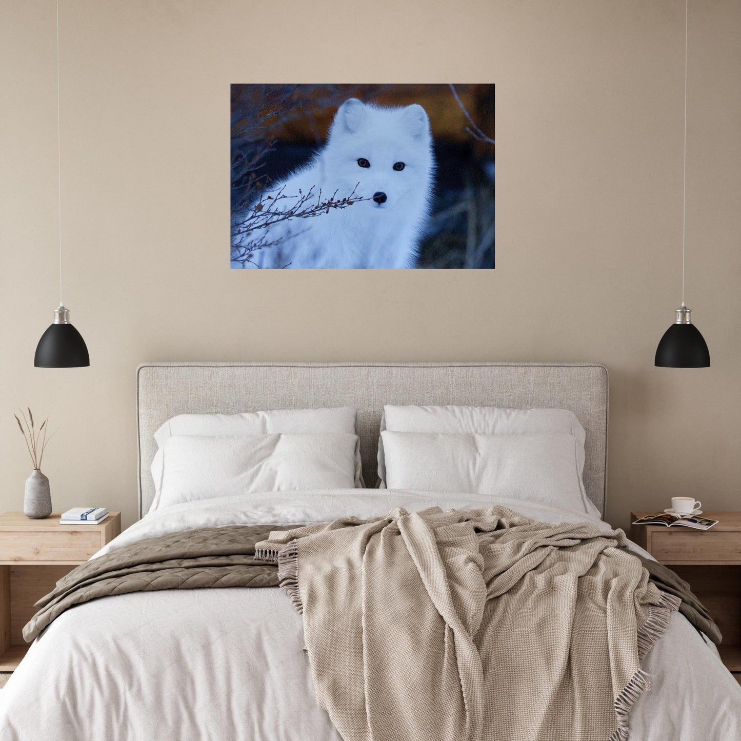 Vente Photo d'un renard blanc #2 - Tableau photo alu montagne
