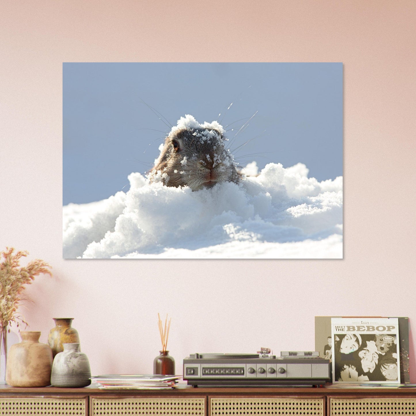 Vente Photo d'une marmotte dans la neige - Tableau photo alu montagne