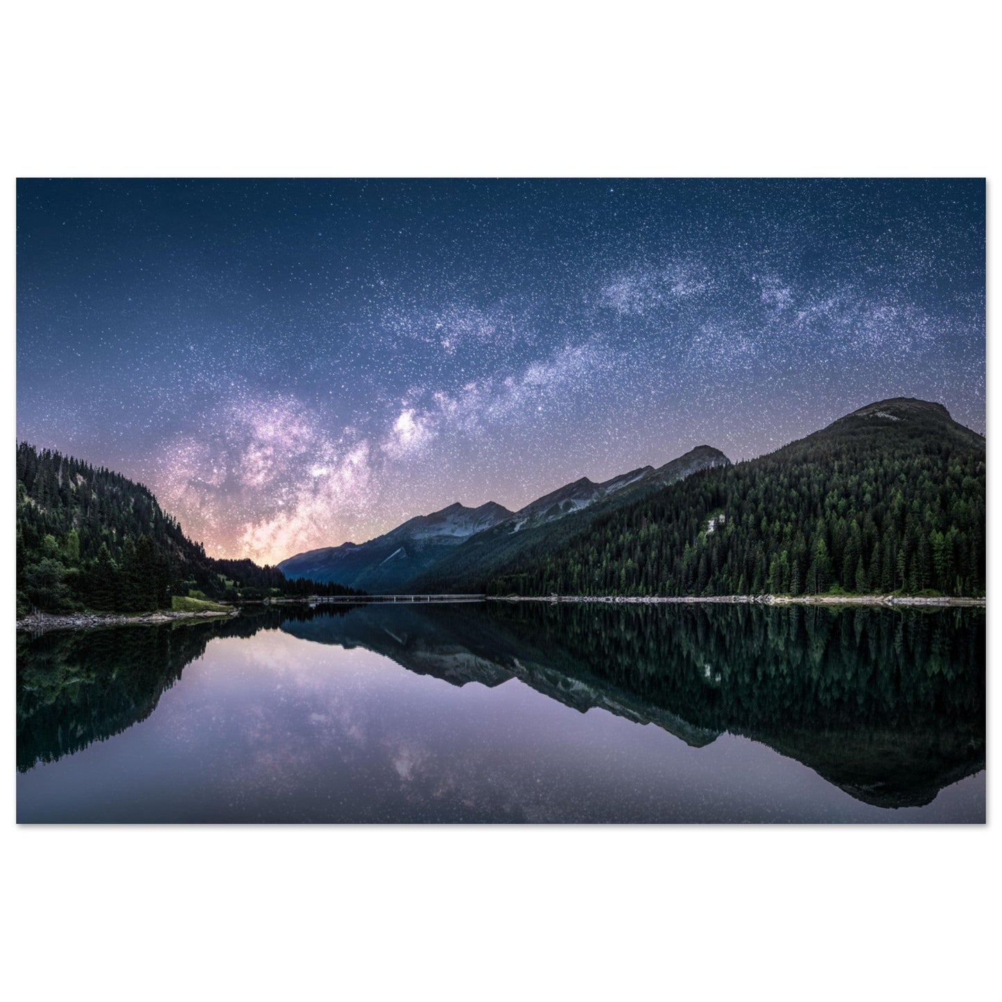 Vente Photo d'une voie lactée sur un lac dans les Dolomites - Tableau photo alu montagne