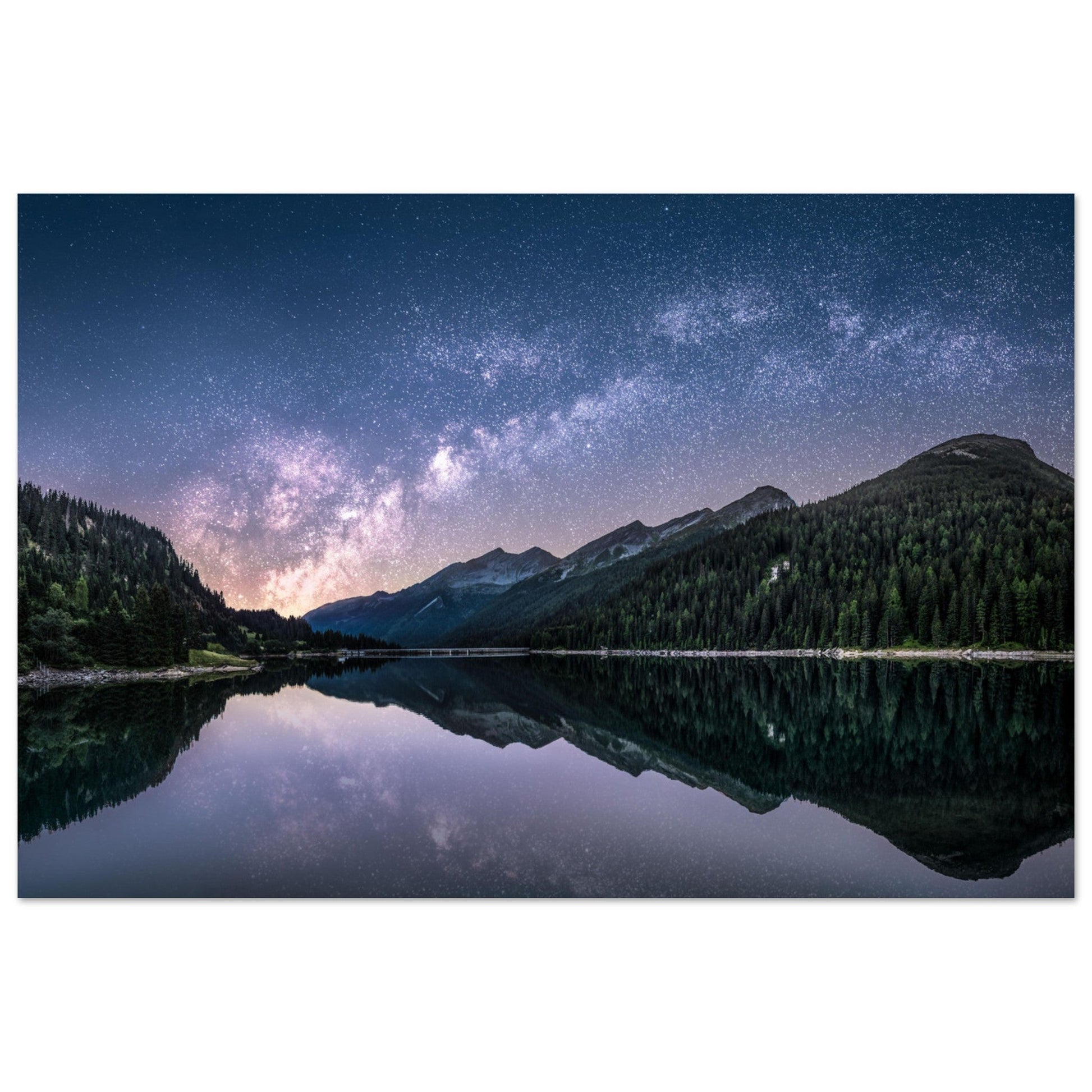 Vente Photo d'une voie lactée sur un lac dans les Dolomites - Tableau photo alu montagne