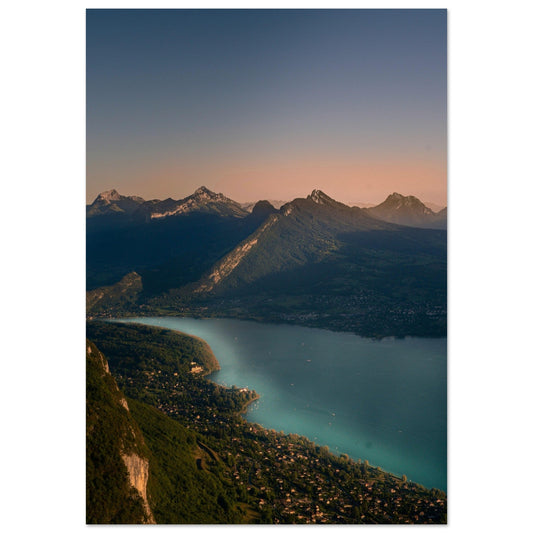 Vente Photo Lac d'Annecy au coucher de soleil, Haute-Savoie - Tableau photo alu montagne
