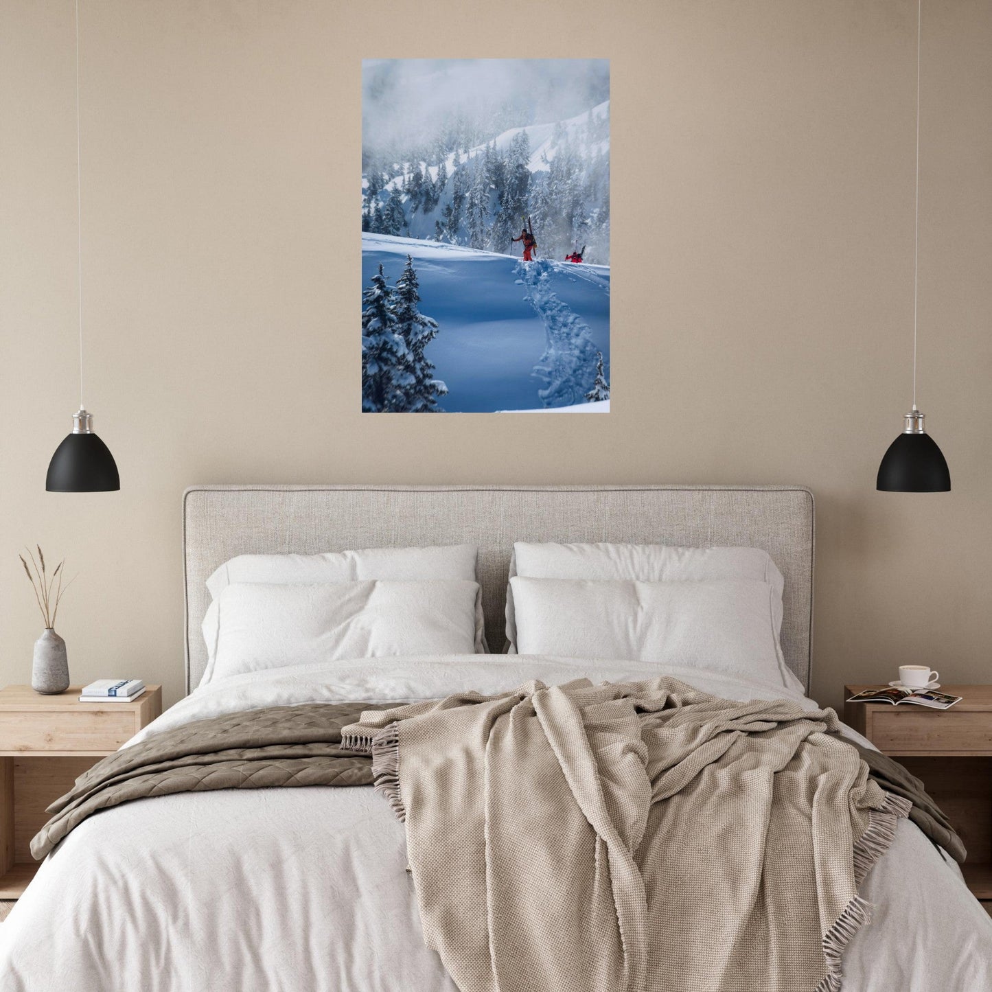 Tableau photo Photo ski de rando en foret dans les Alpes — tirage aluminium Dibond mat, fabrication française, prêt à accrocher