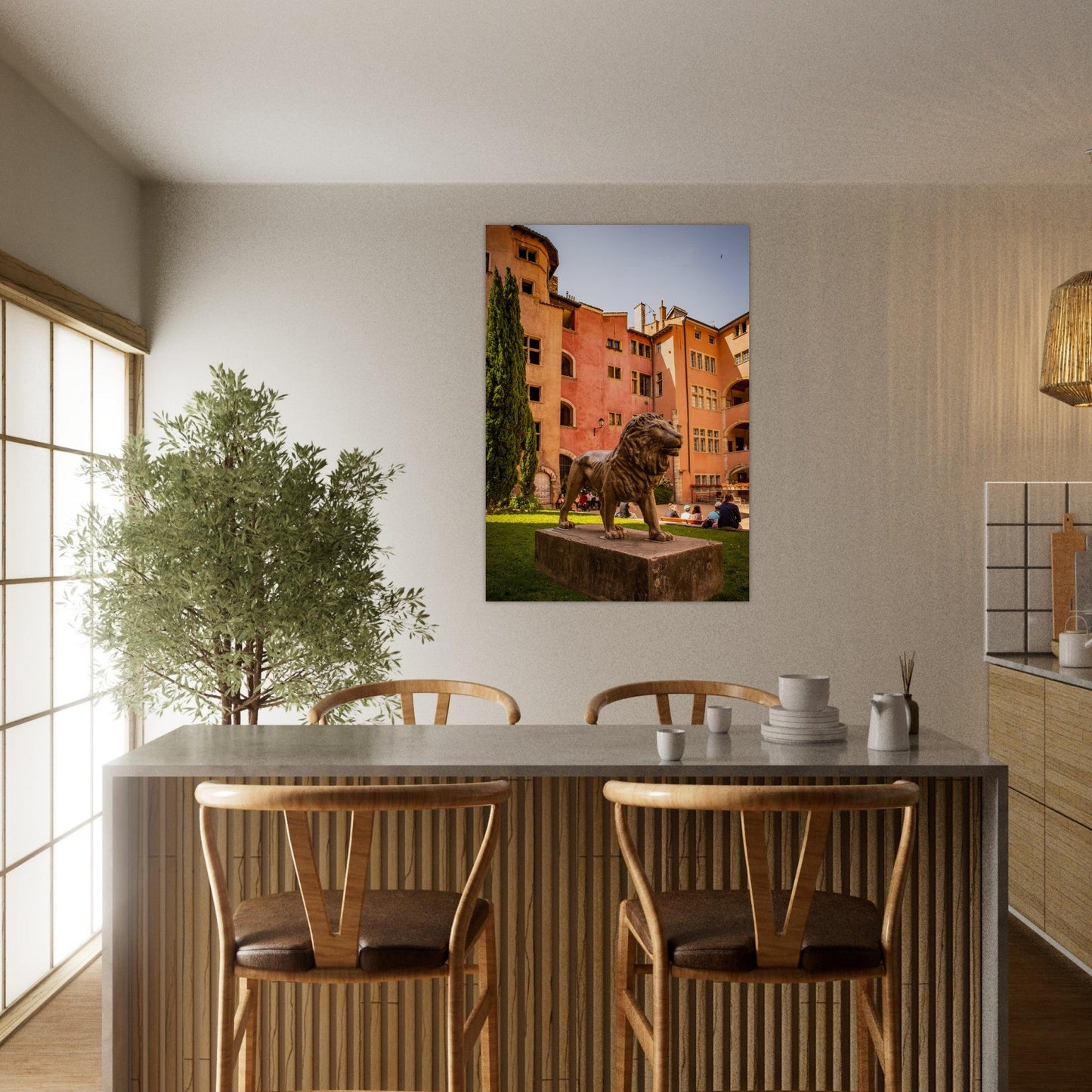 Tableau photo Photo traboule de Lyon 3 — tirage aluminium Dibond mat, fabrication française, prêt à accrocher