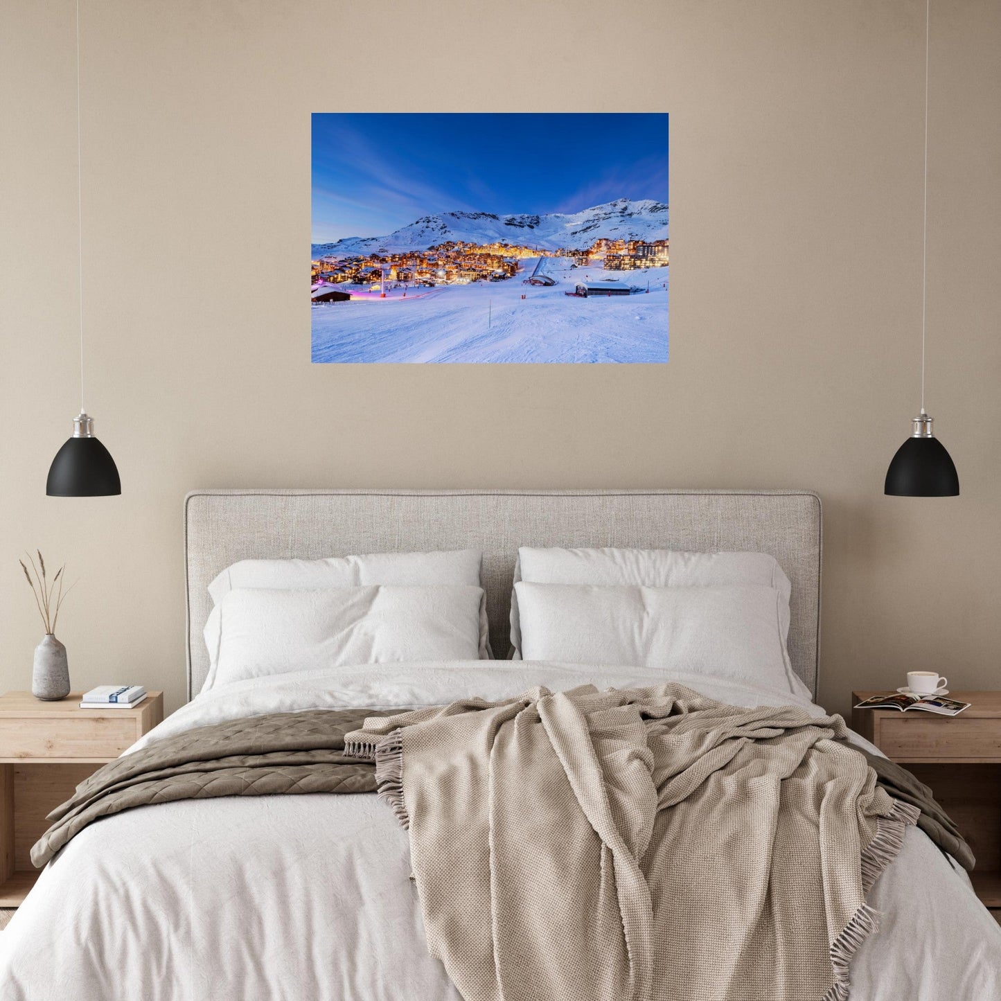 Tableau photo Photo Val Thorens de nuit, Savoie — tirage aluminium Dibond mat, fabrication française, prêt à accrocher