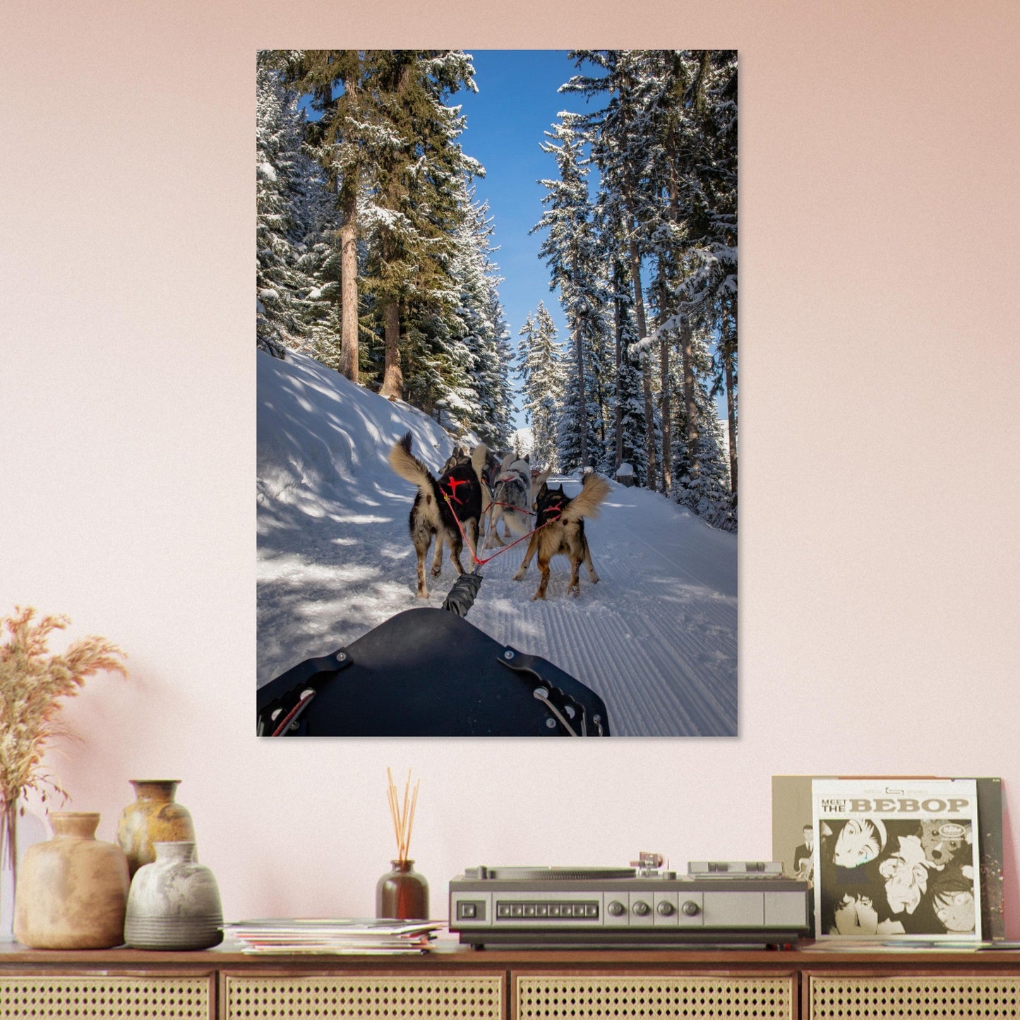 Tableau photo Photos de huskies à Courchevel, Savoie - 3 — tirage aluminium Dibond mat, fabrication française, prêt à accrocher
