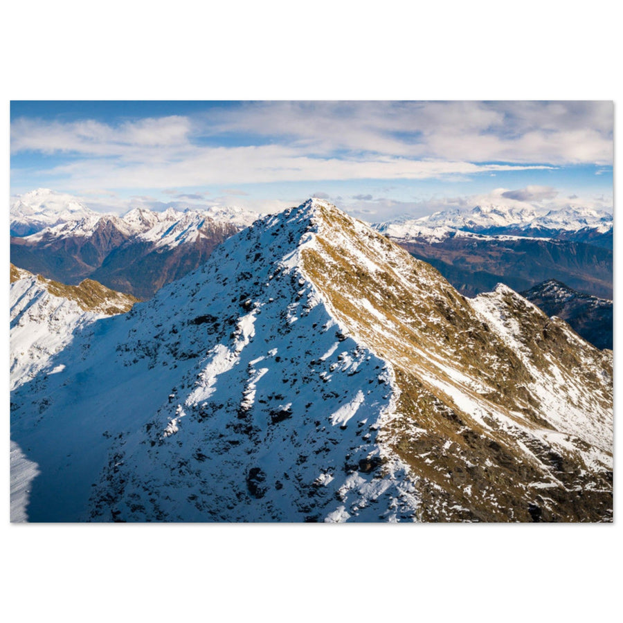 Tableau photo en Alu Dibond : La crête du Grand Arc en automne et Mont-Blanc