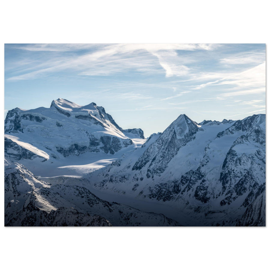 Tableau photo en Alu Dibond : Le Grand Combin et glacier de Corbassière, Suisse