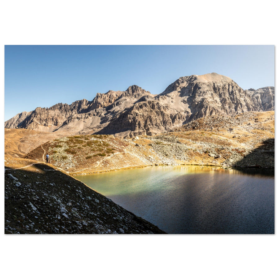 Tableau photo en Alu Dibond : Le lac du Peyron et de la Roche de Bernaude