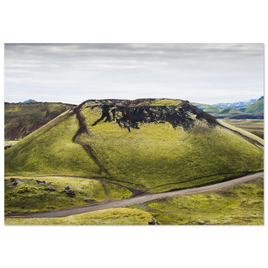 Tableau photo en Alu Dibond : Un volcan sur la route du Landmannalaugar, Islande