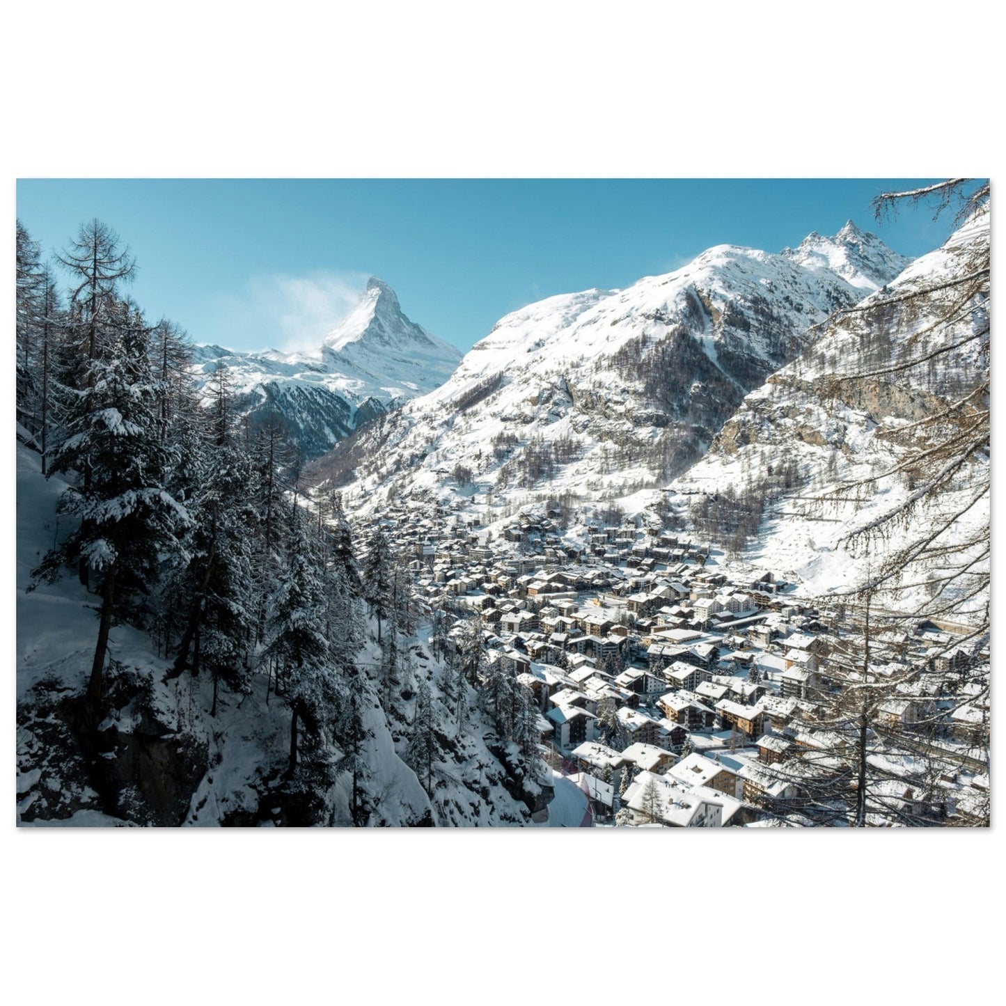 Vente Photo de Zermatt sous la neige, Suisse #2 - Tableau photo alu montagne