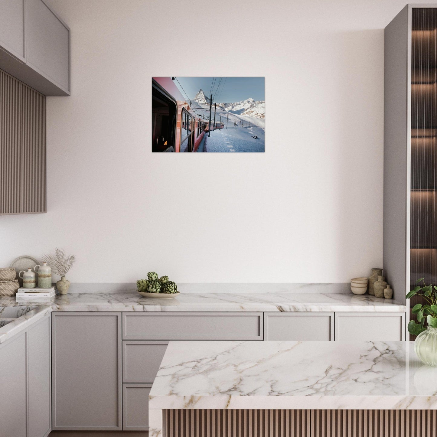 Tableau photo Photo du train de Zermatt, Alpes Suisse 2 — tirage aluminium Dibond mat, fabrication française, prêt à accrocher