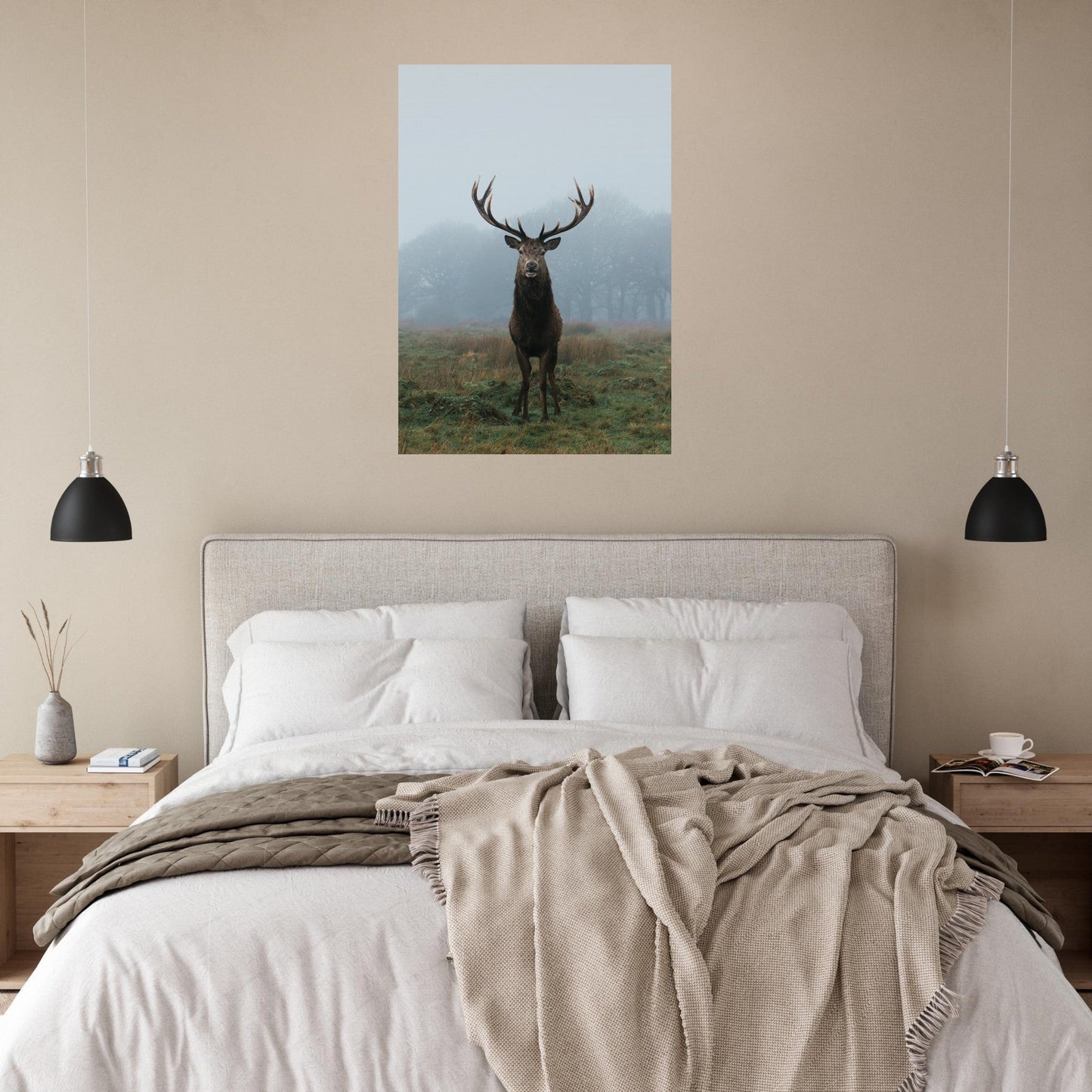 Tableau photo Photo d'un cerf en foret 1 — tirage aluminium Dibond mat, fabrication française, prêt à accrocher