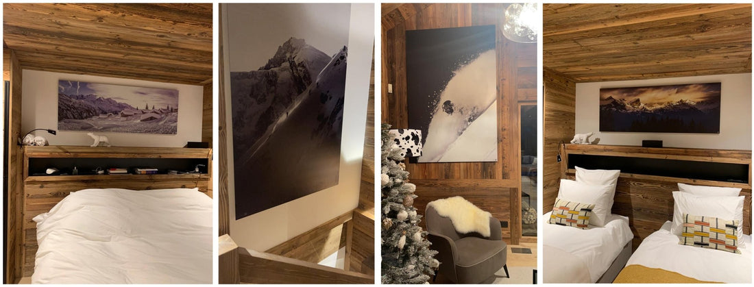 Chalet 4810 à Saint-Gervais : déco luxe montagne avec la collection Mont-Blanc - Tableaux photos paysages ｜ Alu Art Mountains