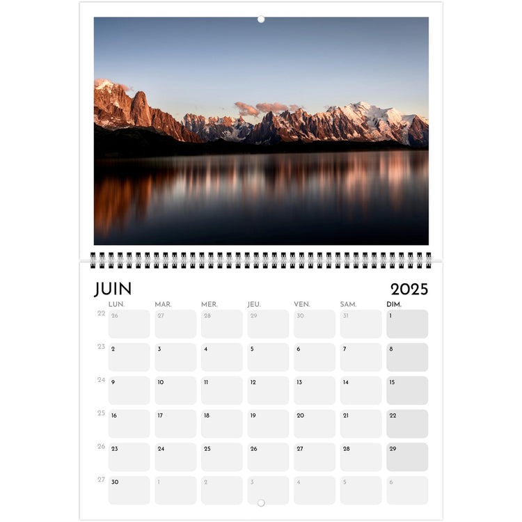 Calendrier Photos Alpes 2025 - Tableaux photos paysages ｜ Alu Art Mountains