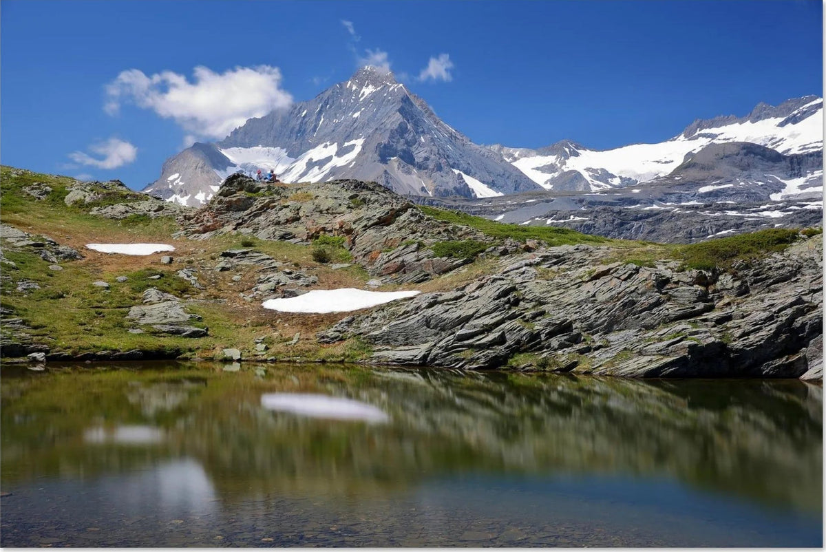 Photo des lacs de Bellecombe face à la Dent Parrachée