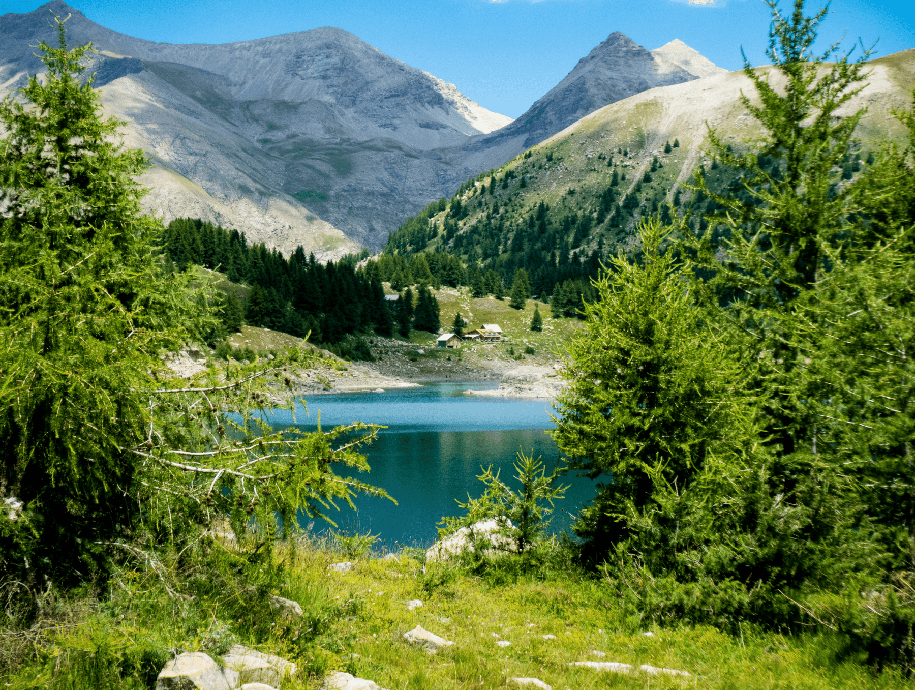 Photos of the lakes of Allos and Vens, the larches and the valleys of Mercantour