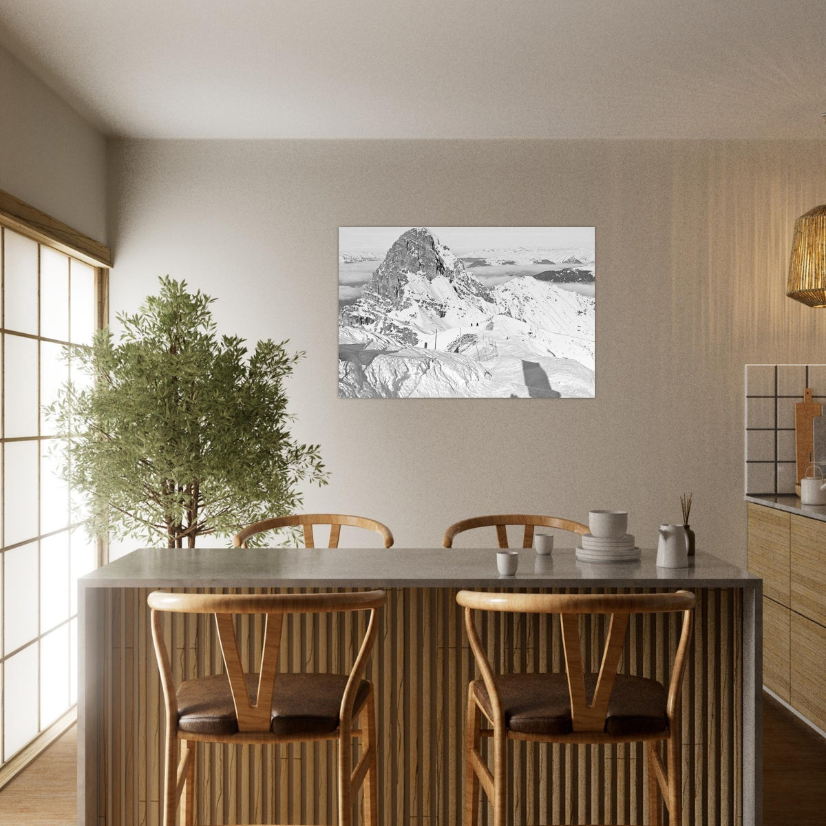 Photo de la Dent de Burgin depuis la Saulire, à Méribel — photo print on matte aluminium Dibond