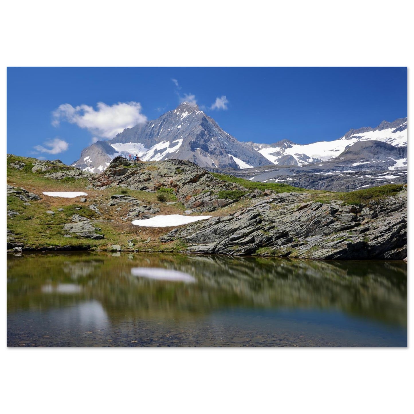 Lacs de Bellecombe face à la Dent Parrachée en Vanoise — tableau photo de montagne en Alu Dibond, fabrication française