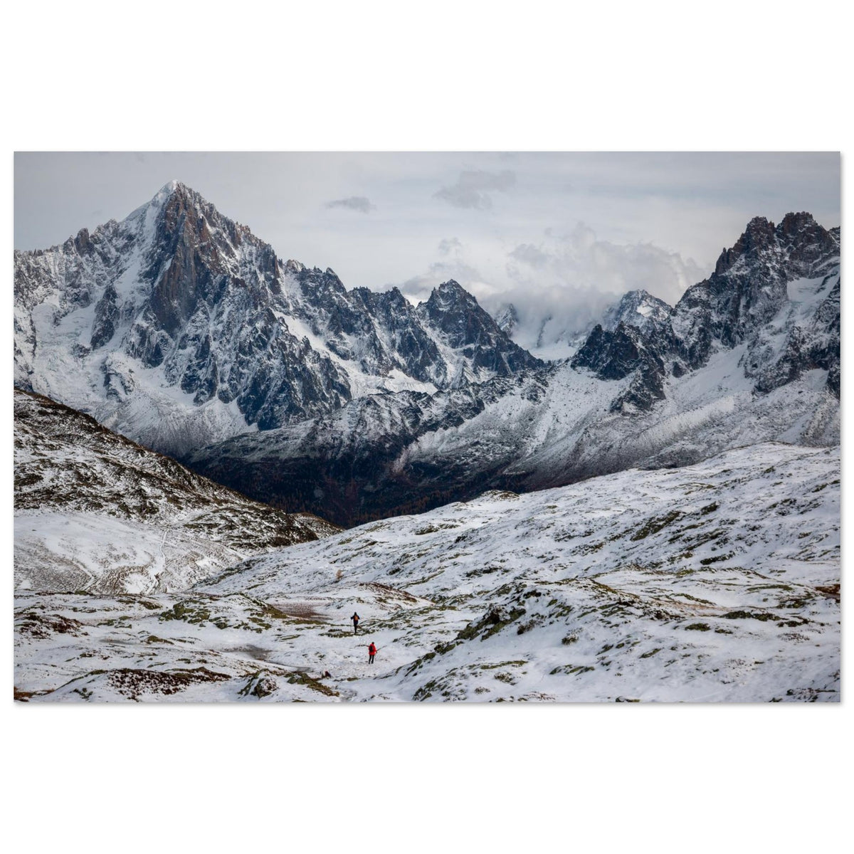 Tableau photo de l’Aiguille Verte depuis l’Aiguillette des Houches sur aluminium Dibond mat, format 30 × 45 cm