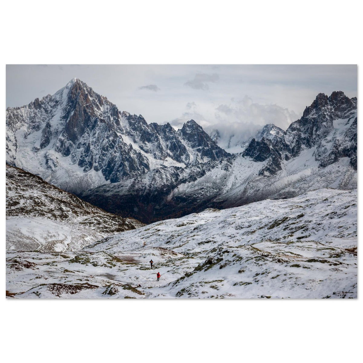 Tableau photo de l’Aiguille Verte depuis l’Aiguillette des Houches sur aluminium Dibond mat, format 60 × 90 cm