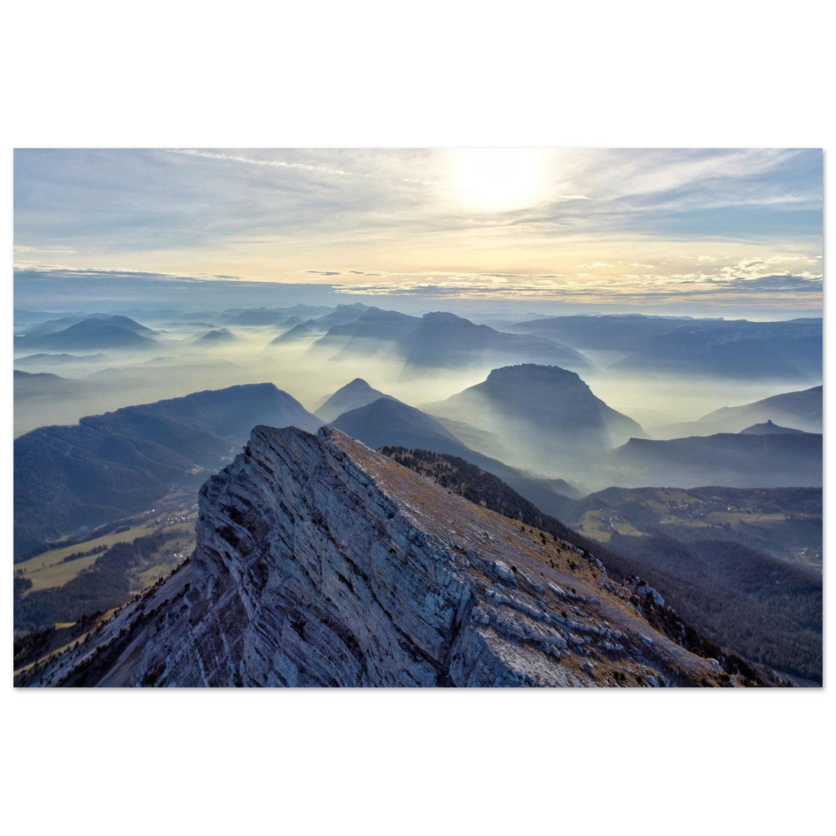 Photo de Chamechaude et de ses falaises en Chartreuse — Fotodruck auf mattem Alu-Dibond