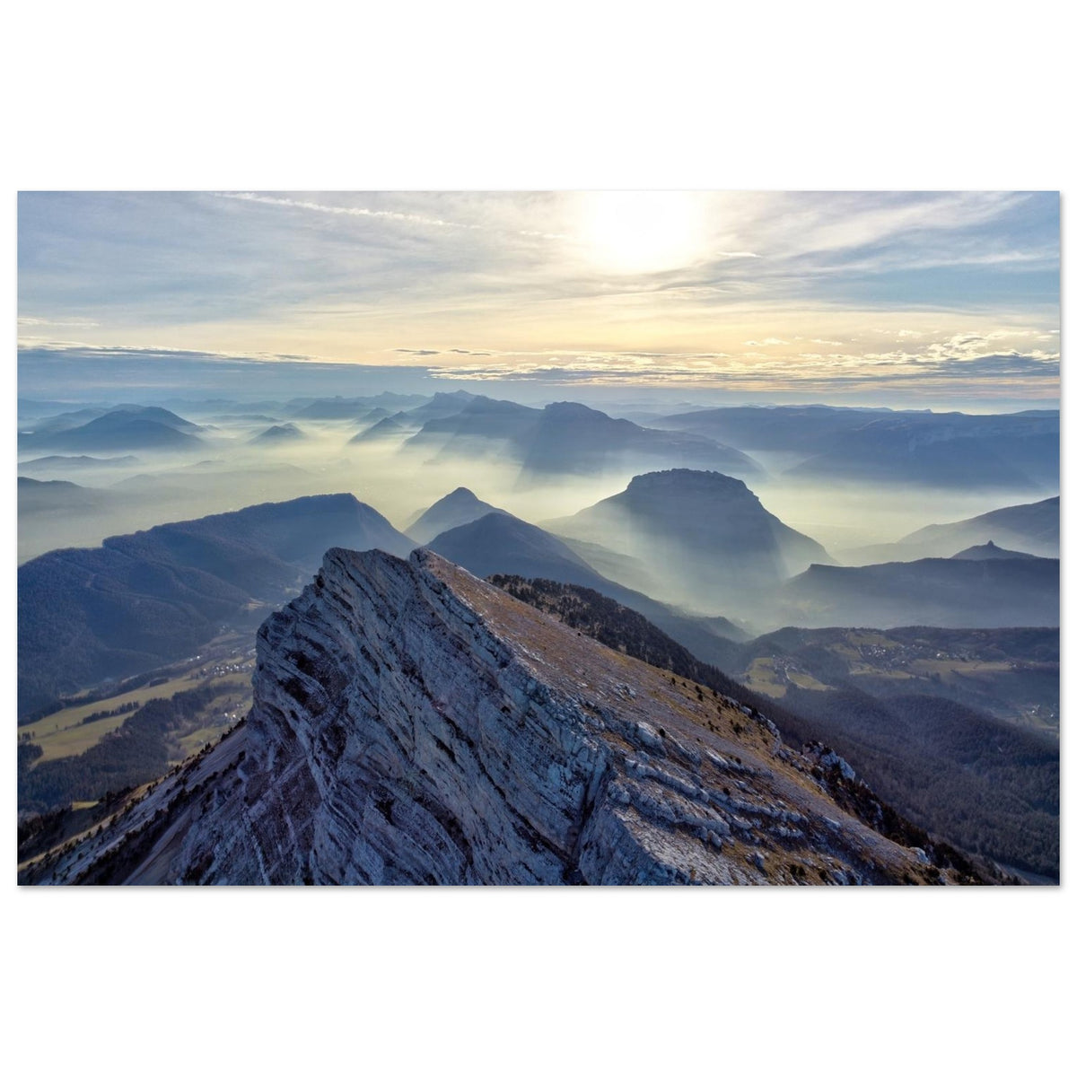 Photo de Chamechaude et de ses falaises en Chartreuse — Fotodruck auf mattem Alu-Dibond